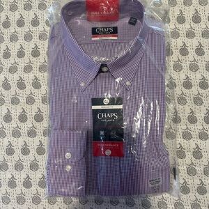Chaps Men's Purple Gingham Dress Shirt